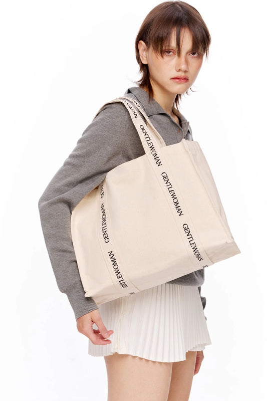 Gentlewoman Logo Strap Shopping Tote - Cream