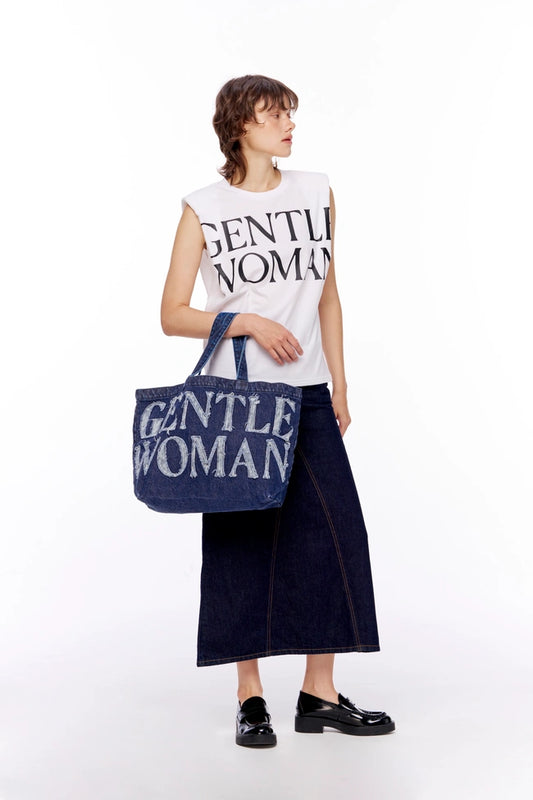 Gentlewoman Denim Tote Bag - Navy
